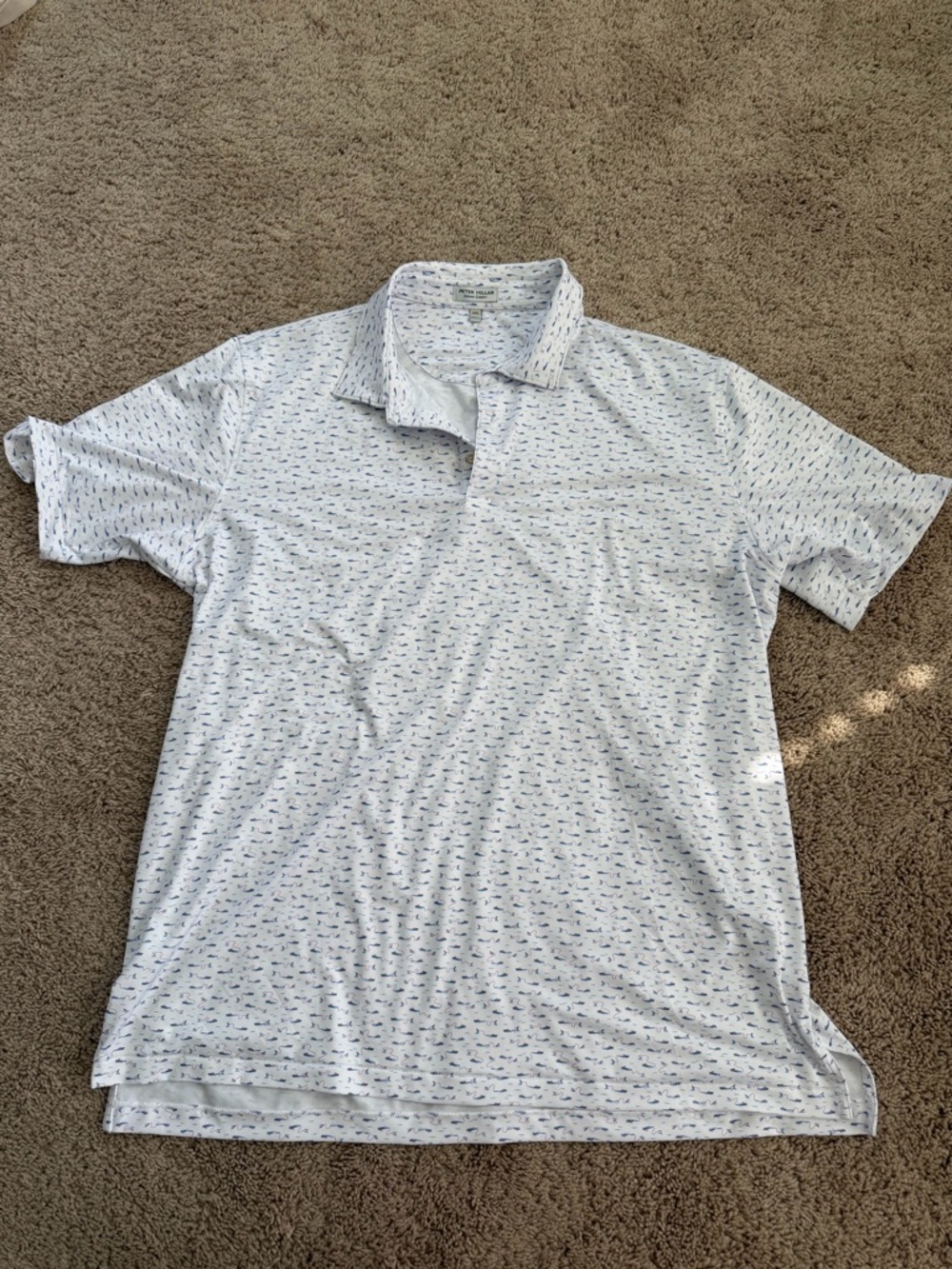 Peter Millar Summer Comfort White Novelty Print Golf Polo Shirt Men XXL